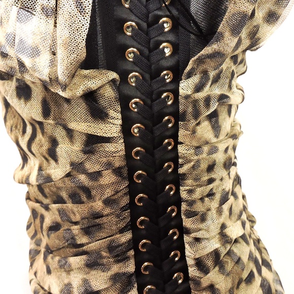 DOLCE & GABBANA 🇮🇹 WOMEN'S BROWN COTTON AND SILK FASHION EVENING DRESS 44 SIZE - Picture 7 of 12